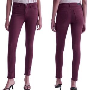 AG Adriano Goldschmied Purple Stevie Ankle Cropped Slim Straight Jeans Size 32